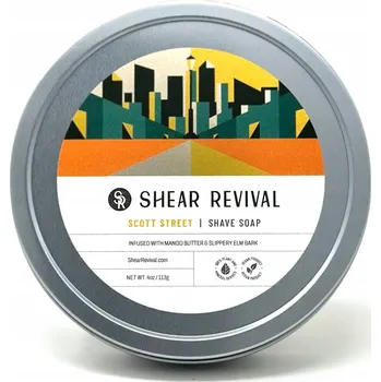 Shear Revival mýdlo na holení Scott Street Orange & Oakmoss 113 g