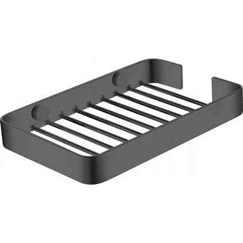 Drátěná police Koupelnový košík polička do koupelny nástěnná černá