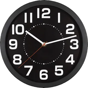Hodiny Nástěnné hodiny Home AWC250BK, skleněná přední strana, kontrastní a dobře čitelný ciferník