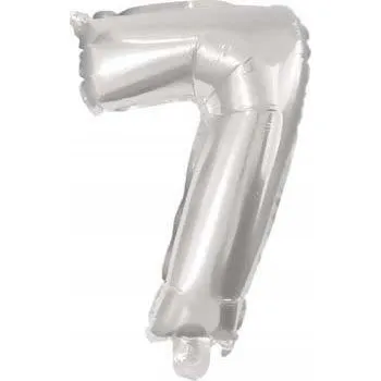 Balónek Fóliový balónek stříbrný číslice 7 - 33 cm