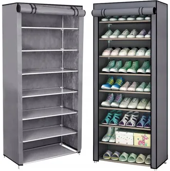 Botník Botník kovová harmoniková, odstíny šedé, 60 x 160 x 30 cm