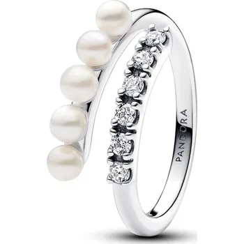 Oblečení a móda PANDORA Otevřený prsten a upravená sladkovodní kultivovaná 56