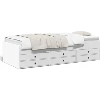 Pohovka Rozkládací pohovka s 6 zásuvkami 203x93x45,5 cm bílá