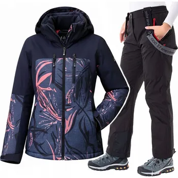 TEPLÁ LYŽAŘSKÁ ZIMNÍ SOUPRAVA DÁMSKÁ BUNDA + KALHOTY NA SVAH SÁNĚ 4XL