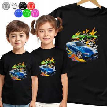 Chlapecké oblečení DĚTSKÉ TRIČKO T-SHIRT - ZÁVODY SUPER AUT 4 PRO CHLAPCE - L