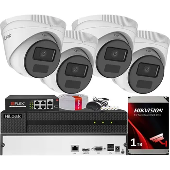 Bezpečnostní kamera SADA MONITORINGU POE 4x KAMERA IPC-T221H-C 2MPx Hilook Hikvision HDD 1TB