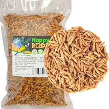 Pro ptáka Sušený hmyz larvy mouchy Hermetia illucens (Black Soldier Fly) krmivo pro ptáky, ryby, ježky 150g