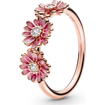 Prsten PANDORA prsten Trojice růžových sedmikrásek 56