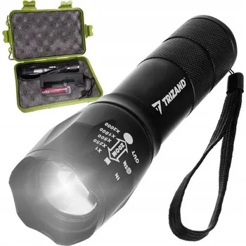 Svítilna TAKTICKÁ SVÍTILNA VÝKONNÁ LED CREE T6 ZOOM POUZDRO + AKU + USB NABÍJEČKA