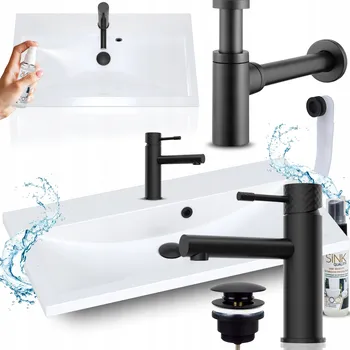 Umyvadlo Umyvadlo na desku obdélníkové Sink Quality MALA 80 cm bílé