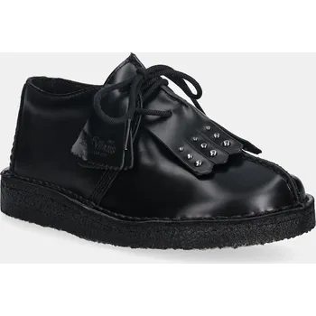 Dámské polobotky Kožené polobotky Clarks Originals Desert Trek dámské, černá barva, na plochém podpatku, 26183315, 36, 99X