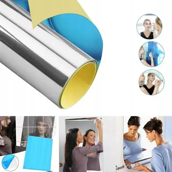 Zrcadlo FÓLIE ZRCADLOVÁ FÓLIE SAMOLEPICÍ ZRCADLO NA NÁBYTEK STĚNU 30 cm x 2 m