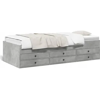 Pohovka Rozkládací pohovka se zásuvkami 203 x 93 x 45,5 cm šedá betonu