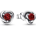 PANDORA náušnice Červený kruh věčnosti