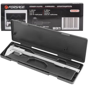 Měřící laser Forsage Noniusové posuvné měřítko 200 mm, rozlišení 0,02 mm, kovové, analogové
