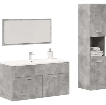 Koupelnový nábytek vidaXL Koupelnová sestava kompozitní dřevo [3324994] Barva: Betonová šedá