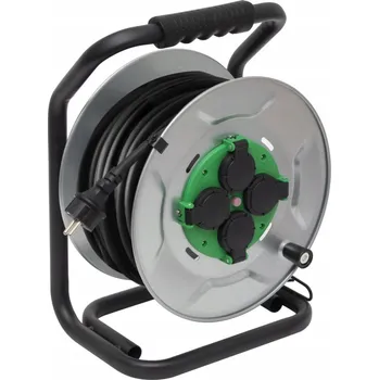 Napájecí kabel HOME HJRM2025 kovový buben na kabel, 25 metrů, kovová základna