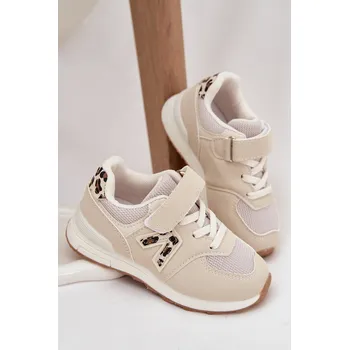 Dívčí tenisky Boto Sportovní tenisky dětské na suchý zip Galisse Barva: Béžová, Velikost: 26