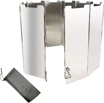 kempingová židle Skládací hliníkový závětří pro vařič – 10 dílů (KMP4)