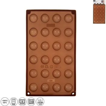 Nádoba na pečení Forma silikon polokoule 24 hnědá