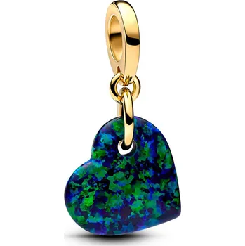 Oblečení a móda PANDORA visací přívěsek Opaleskující zelené srdce