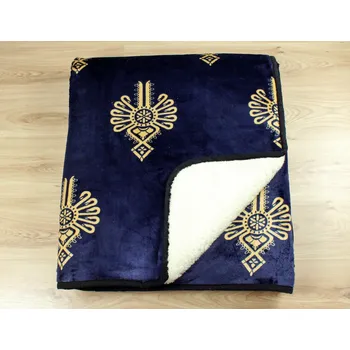 Obraz Dvojitá deka VLNA-MINKY POLAR Granatowy beżowa parzenica 155x200 cm