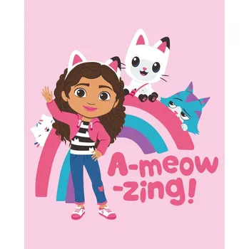 Dětská deka Fleecová deka růžová duha GÁBININ KOUZELNÝ DOMEK 100x140 cm