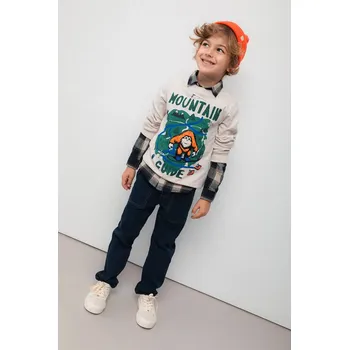 Chlapecká mikina Dětská bavlněná mikina Coccodrillo ZC5143103YBK šedá 09X, vel. 110