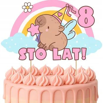 Obraz TOPER NA DORT TOPPER KAPIBARY ZVÍŘÁTKA NAROZENINY 8 LET DĚTI