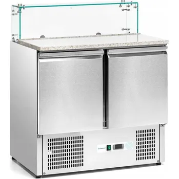 Lednice CHLADICÍ STŮL NA PIZZU DVOUDVEŘOVÝ SE SKLENĚNOU VITRÍNOU 5GN FORGAST FG07222