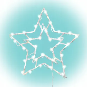 Vánoční dekorace Home KID503WW hvězdicová dekorace na okno, venkovní i vnitřní design, 35 ks teple bílých LED diod