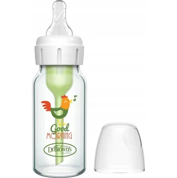 DR BROWN'S ANTI-COLIC ÚZKÁ SKLENĚNÁ LÁHEV 120ML SAVIČKA ÚROVEŇ 1 STANDARD