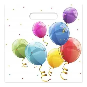 Dárková taška Dárkové tašky opakovaně použitelné Barevné BALÓNKY Narozeniny 4 ks