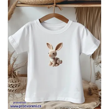 Chlapecké oblečení Trička s potiskem Tričko s potiskem, dětské, ZAJÍC háčkovaný, 1 ks zvolte VELIKOST textilu ZDE:: 9/10 let Beagle