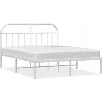 Postel Klasický Rám Postele z Kovu Bílý 219x187x100 cm