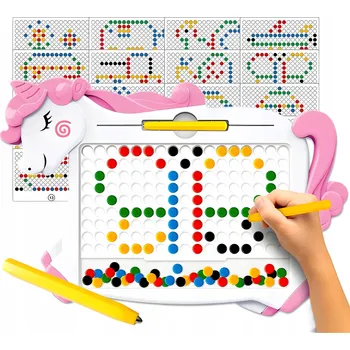 Magnetická kreslící tabulka Magnetická tabule pro děti Montessori Jednorožec 75 dílků