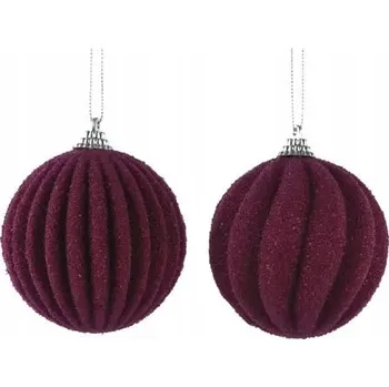 Vánoční dekorace Vánoční Koule vánoční růžová/ fialová fuchsiová 8 cm
