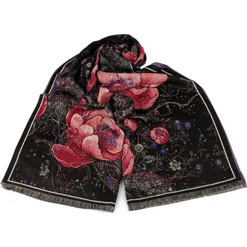 Šátek Šátek / šála / pléd typu kašmír 70x185 cm Varianta: 8 černá červená, Balení: 1 ks