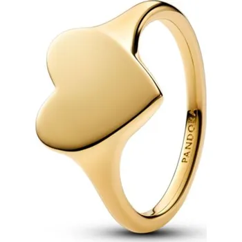 Prsten PANDORA pozlacený gravírovatelný prsten ve tvaru srdce 60