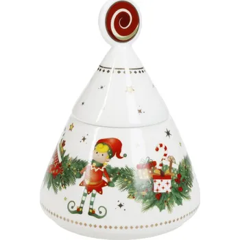 Cukřenka Cukřenka 10,5 x 14 cm ELFOMAGIA BRANDANI (barva - porcelán, bílá/červená/zelená)