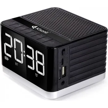 Bluetooth reproduktor Reproduktor Kisonli G8, Bluetooth, Hodiny, USB, SD, FM, AUX, RGB – černá