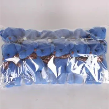 Sada 12 ks plyšových medvídků s mašlí Přívěsek na klíče nebo tašku Mini plyšák Dekorativní dárek Roztomilý doplněk pro děti i dospělé tmavě modrá