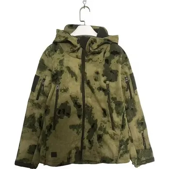 Pánská zimní nepromokavá bunda s kapucí na zip zelená s tmavě zeleným motivem BAVLNA POLYESTER s kapsami XL