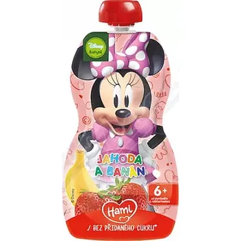 Kojenecká výživa Hami Minnie jahoda a banán kapsička 110g 6m+