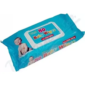 Dětský vlhčený ubrousek Ubrousky dětské hyg.Baby Wipes Aloe V.80ks s distr