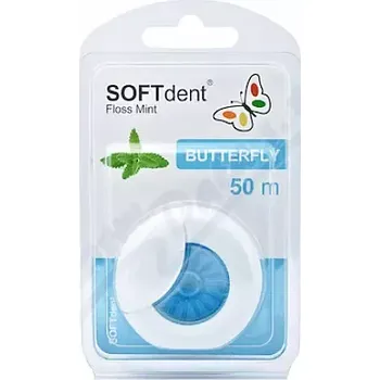 Zubní nit SOFTdent Butterfly dentální nit s mátou 50m 1ks