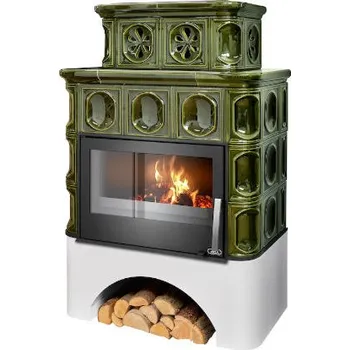 Krbová kamna ABX Karelie bílý sokl zelená