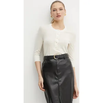 Dámský svetr Vlněný svetr BOSS dámský, béžová barva, lehký, 50530711 01X, vel. XS