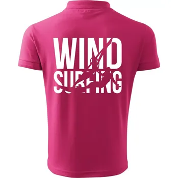 Pánská košile Windsurfing nápis - Polokošile pánská Pique Polo 203 - 4XL ( Purpurová )