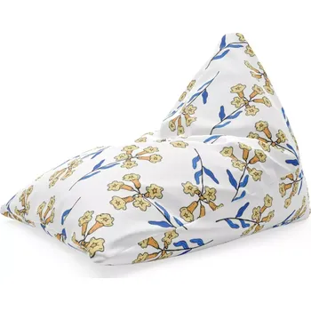 Sedací pytel Sablio Sedací vak Triangl Žluté kvítí: 120 x 100 x 100 cm